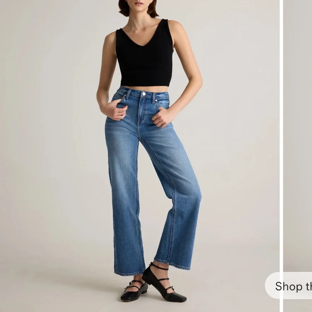Quince Bella stretch Relaxed Straight Leg Jeans size 27 - Picture 1 of 5